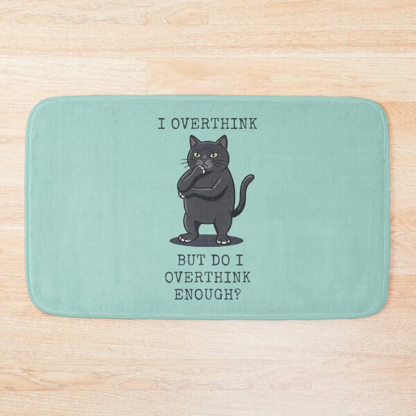 Item preview, Black Cat Overthinker Feline Pondering Humor designed and sold by d247.