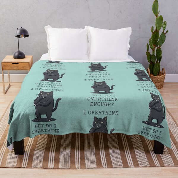 Item preview, Black Cat Overthinker Feline Pondering Humor designed and sold by d247.