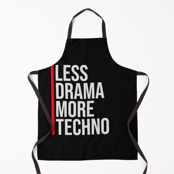 Item preview, Less drama more techno Party Festival Logo Text designed and sold by shirt-o-mat.