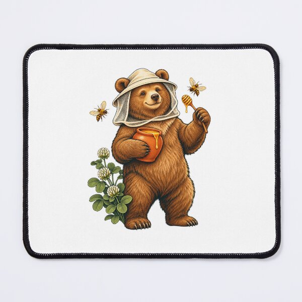 Item preview, Bear Beekeeper - Honey and Clover designed and sold by cybersilverhand.