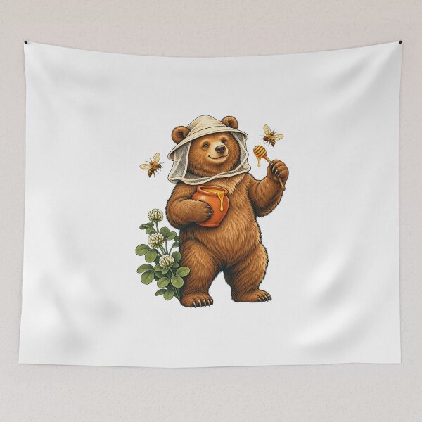 Item preview, Bear Beekeeper - Honey and Clover designed and sold by cybersilverhand.