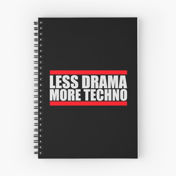 Item preview, Less drama more techno Party Festival Logo Text designed and sold by shirt-o-mat.