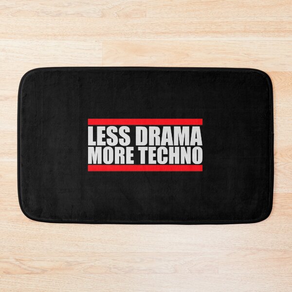 Item preview, Less drama more techno Party Festival Logo Text designed and sold by shirt-o-mat.