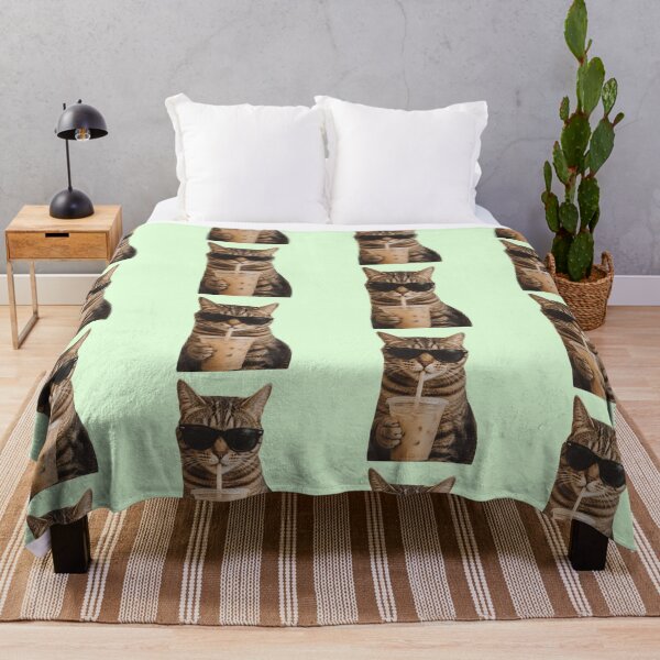 Item preview, Cool Tabby Cat in Sunglass Drinking Iced Latte designed and sold by creativerooney.