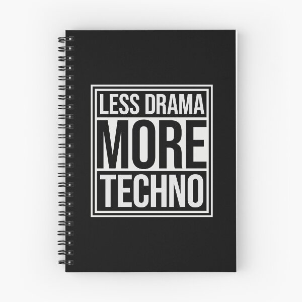 Item preview, Less drama more techno Party Festival Logo Text designed and sold by shirt-o-mat.