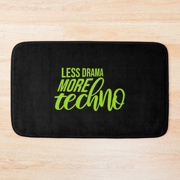 Item preview, Less drama more techno Party Festival Logo Text designed and sold by shirt-o-mat.