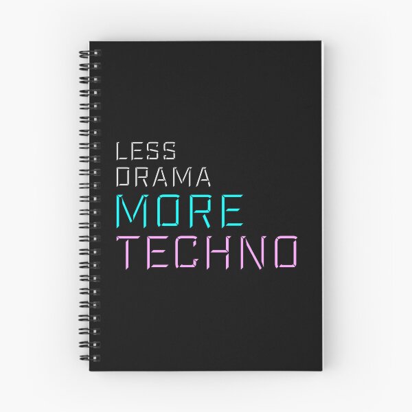 Item preview, Less drama more techno Party Festival Logo Text designed and sold by shirt-o-mat.