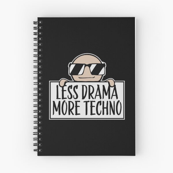 Item preview, Less drama more techno Party Festival Logo Text designed and sold by shirt-o-mat.