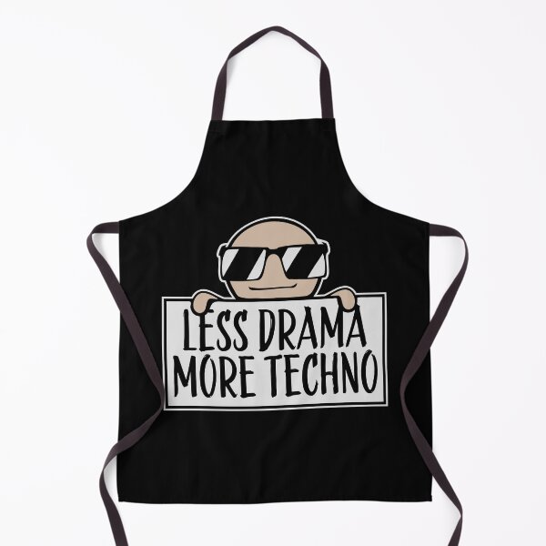 Item preview, Less drama more techno Party Festival Logo Text designed and sold by shirt-o-mat.