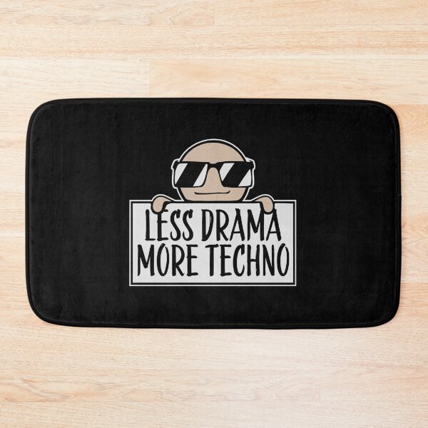 Item preview, Less drama more techno Party Festival Logo Text designed and sold by shirt-o-mat.
