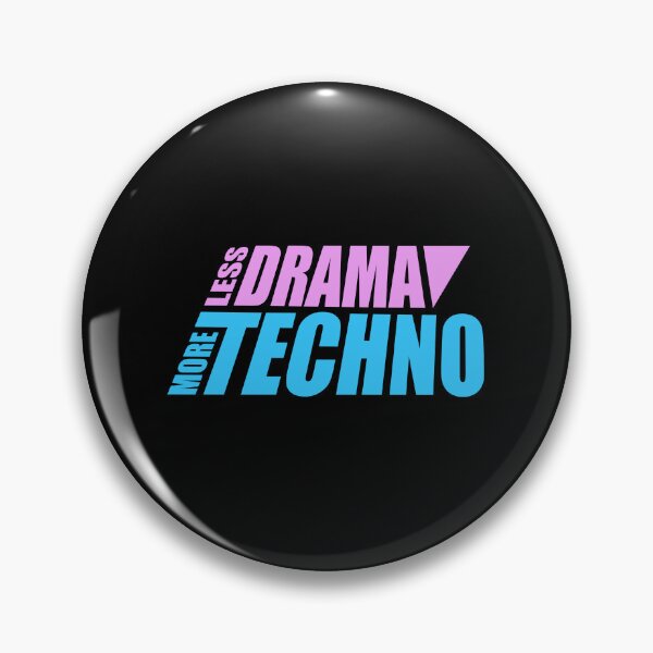 Item preview, Less drama more techno Party Festival Logo Text designed and sold by shirt-o-mat.