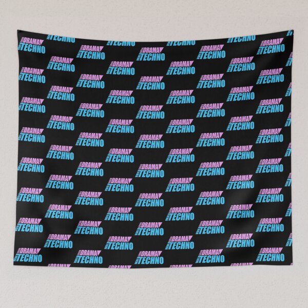 Item preview, Less drama more techno Party Festival Logo Text designed and sold by shirt-o-mat.