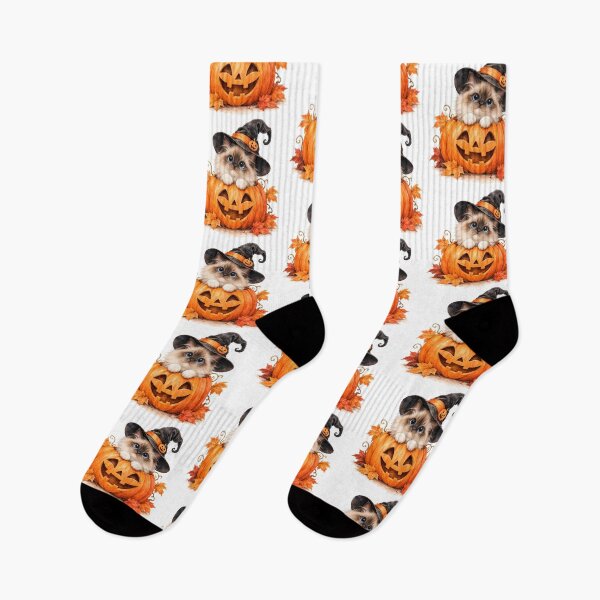 Item preview, Cute Ragdoll Kitten in Halloween Pumpkin designed and sold by Blink Art Studio.