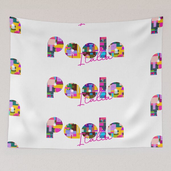 Item preview, Paola, Cosenza, Italy, Italia, colorful typography design for travellers designed and sold by Wanderful-roads.