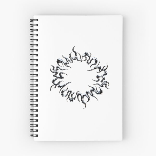 Item preview, Liquid Chrome Tribal Flame Wreath – Y2K Cyber Gothic designed and sold by FileFlowStudio.