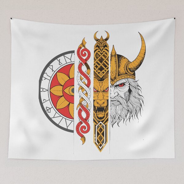 Item preview, Viking Warrior Norse Mythology Panel designed and sold by Rostislav Bouda.