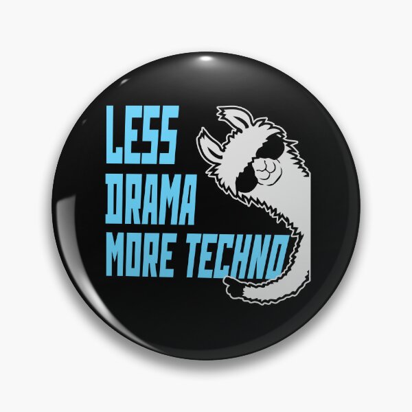 Item preview, Less drama more techno Party Festival Cool Llama designed and sold by shirt-o-mat.