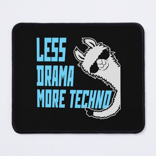Item preview, Less drama more techno Party Festival Cool Llama designed and sold by shirt-o-mat.