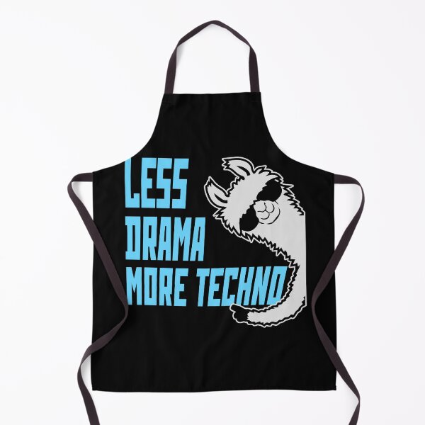 Item preview, Less drama more techno Party Festival Cool Llama designed and sold by shirt-o-mat.