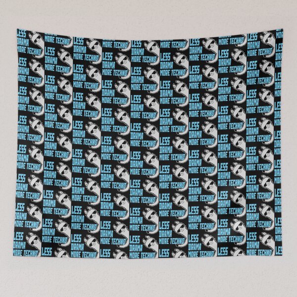 Item preview, Less drama more techno Party Festival Cool Llama designed and sold by shirt-o-mat.