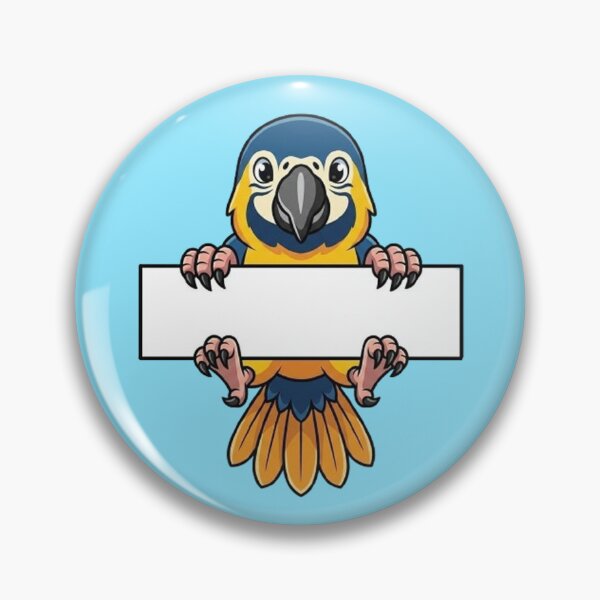 Item preview, Cute Macaw Parrot Holding Blank Sign Cartoon designed and sold by PetalsPaws.