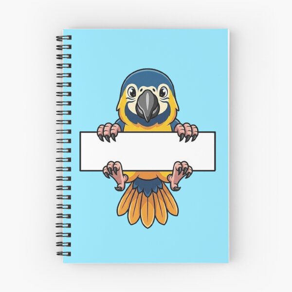 Item preview, Cute Macaw Parrot Holding Blank Sign Cartoon designed and sold by PetalsPaws.