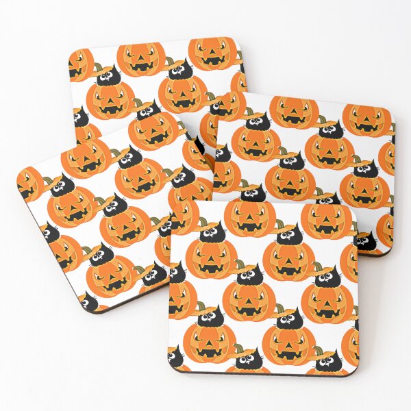 Item preview, Cute Black Cat Peeking Pumpkin Halloween Seamless Pattern designed and sold by hepopatterns.
