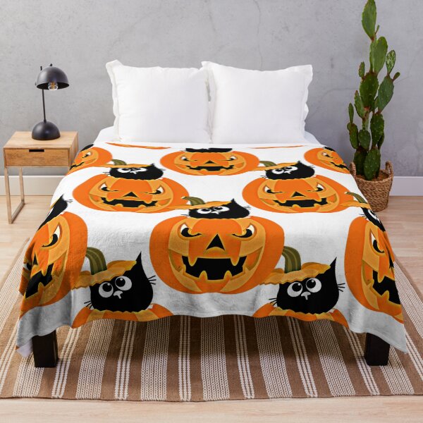 Item preview, Cute Black Cat Peeking Pumpkin Halloween Seamless Pattern designed and sold by hepopatterns.