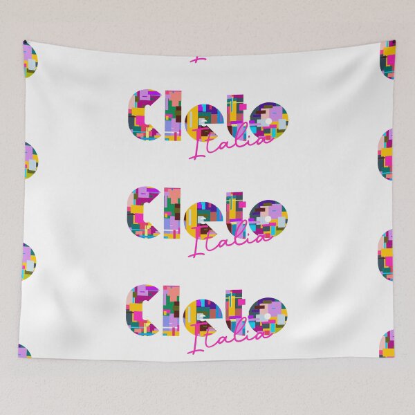 Item preview, Cleto, Cosenza, Italy, Italia, colorful typography design for travellers designed and sold by Wanderful-roads.