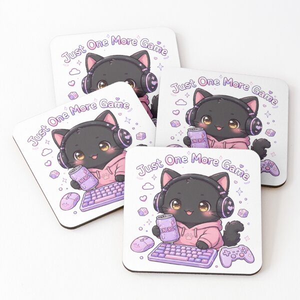 Item preview, Black Cat Energy Gamer - Just One More Game designed and sold by ReginaNunn.