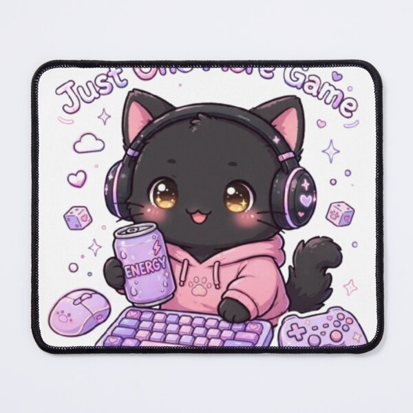 Item preview, Black Cat Energy Gamer - Just One More Game designed and sold by ReginaNunn.