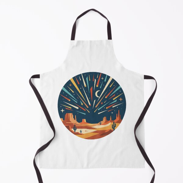 Aperçu de l'œuvre Retro Meteor Shower - Desert Night Sky & Astronomy Art créée et vendue par The Red Lime.