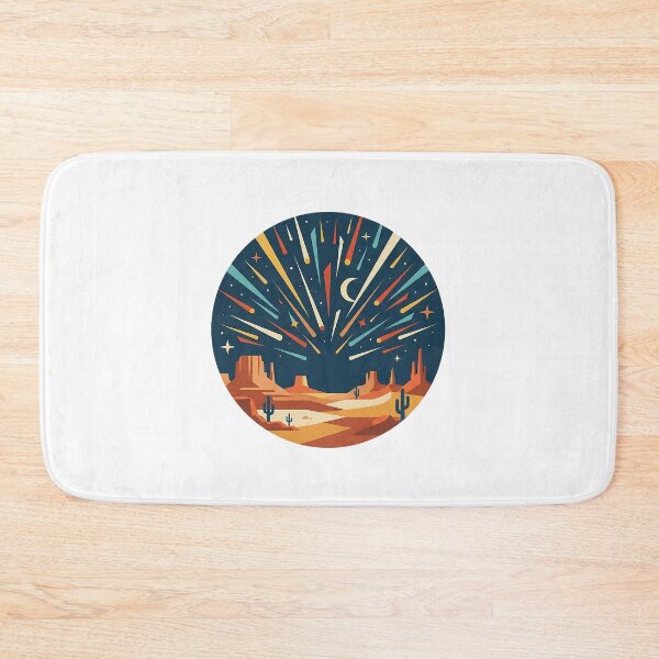 Artikelvorschau, Retro Meteor Shower - Desert Night Sky & Astronomy Art entworfen und verkauft von The Red Lime.