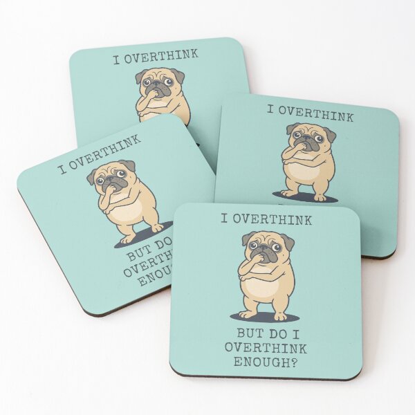 Item preview, Funny Pug Overthinker Dog Lover Quote designed and sold by d247.