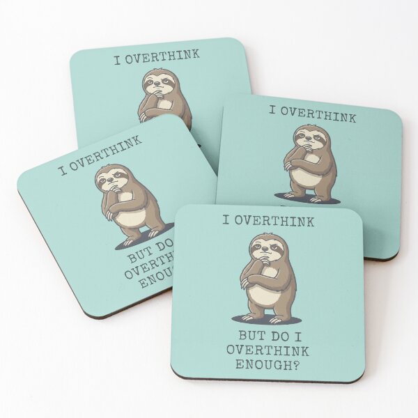 Item preview, Pondering Sloth Overthinker Funny Animal Quote designed and sold by d247.