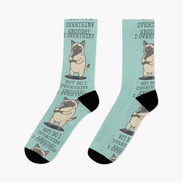 Item preview, Siamese Cat Overthinker Funny Feline Pondering designed and sold by d247.