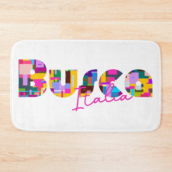Item preview, Busca, Cuneo, Italy, Italia, colorful typography design for travellers designed and sold by Wanderful-roads.