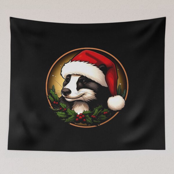 Item preview, Badgers at Christmas / Santa Claus marten designed and sold by Soulskier.