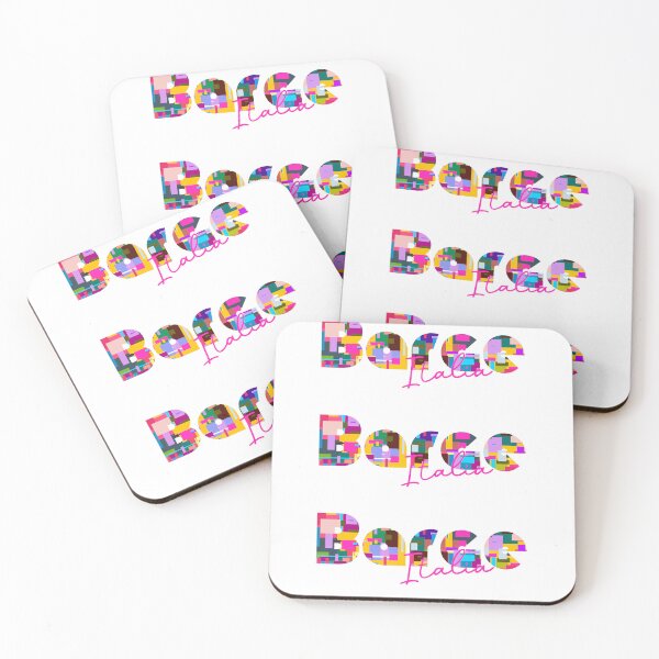 Item preview, Barge, Cuneo, Italy, Italia, colorful typography design for travellers designed and sold by Wanderful-roads.