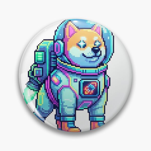 Artikelvorschau, Pixel Art Astronaut Doge - Space Shiba Inu & Crypto entworfen und verkauft von The Red Lime.