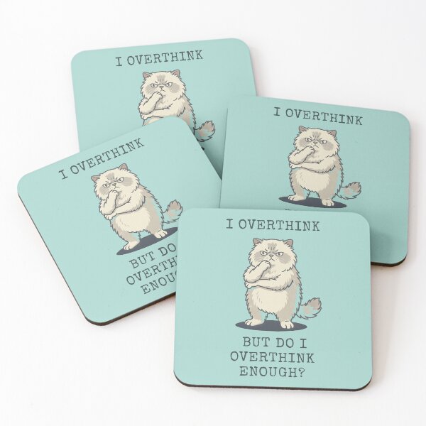 Item preview, I Overthink Persian Cat Funny Overthinker Meme designed and sold by d247.