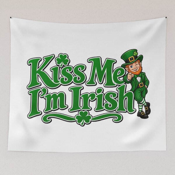 Item preview, Kiss Me I'm Irish St Patricks Day Leprechaun Art designed and sold by No Kings Bling.