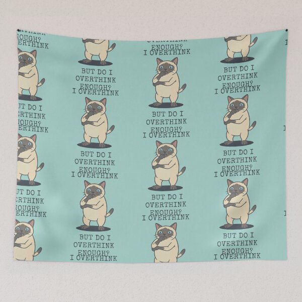 Item preview, Siamese Cat Overthinking Funny Meme designed and sold by d247.