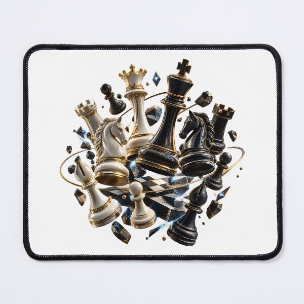 Item preview, Cosmic Chess Battle – Luxury Ivory and Obsidian Chess Pieces designed and sold by builtforyou.