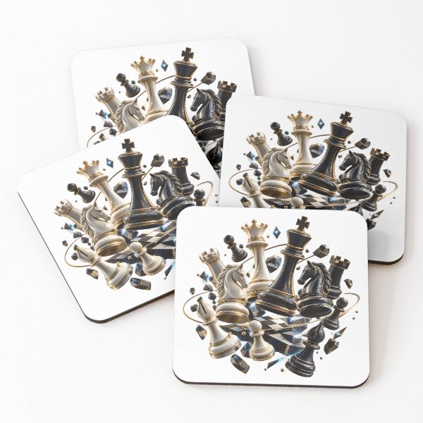 Item preview, Cosmic Chess Battle – Luxury Ivory and Obsidian Chess Pieces designed and sold by builtforyou.