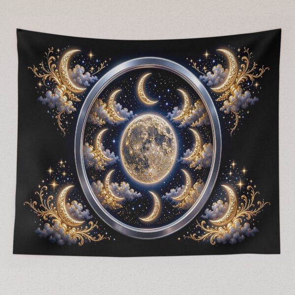 Item preview, Gothic Moon Phases - Celestial Baroque Astrological Art designed and sold by Breezes-of-Ida.