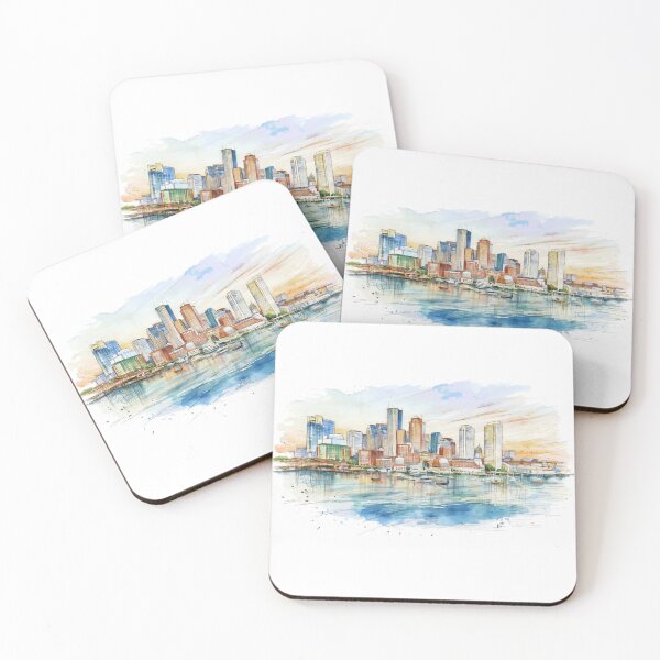 Item preview, Boston skyline - Vibrant Cityscape Reflection designed and sold by kolonjArt.
