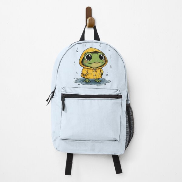 Item preview, Cute Frog in Yellow Raincoat Rainy Day Kawaii Cottagecore Art designed and sold by QCena.