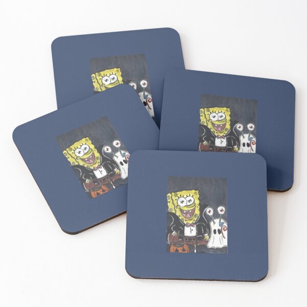 Item preview, Yellow Sponge & Ghost Snail Cartoon Art Prints Posters Wall Art Magnet Home Coffee Cup Decoration TShirt Stationary Notebook Magnet Hat Kitchen Work School Office Redbubble Shop designed and sold by Saritas Boutique Shop.