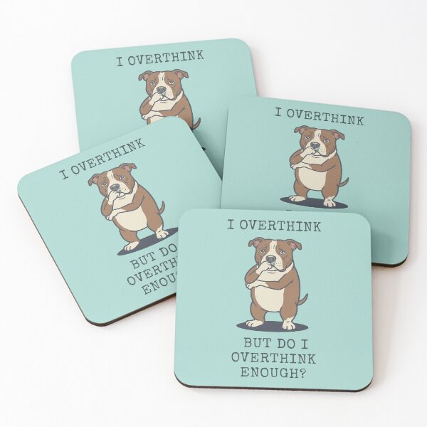 Item preview, Pitbull Overthinker Funny Dog Anxiety Quote designed and sold by d247.